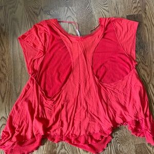 Free People Red Flowy Top